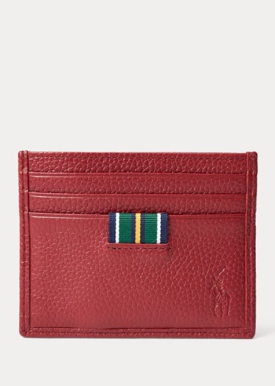 Porta Tarjetas Polo Ralph Lauren Hombre Vino - Pebbled Leather - LCFVJ2387